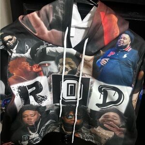 Graphic Hoodie with Music Artist Collage